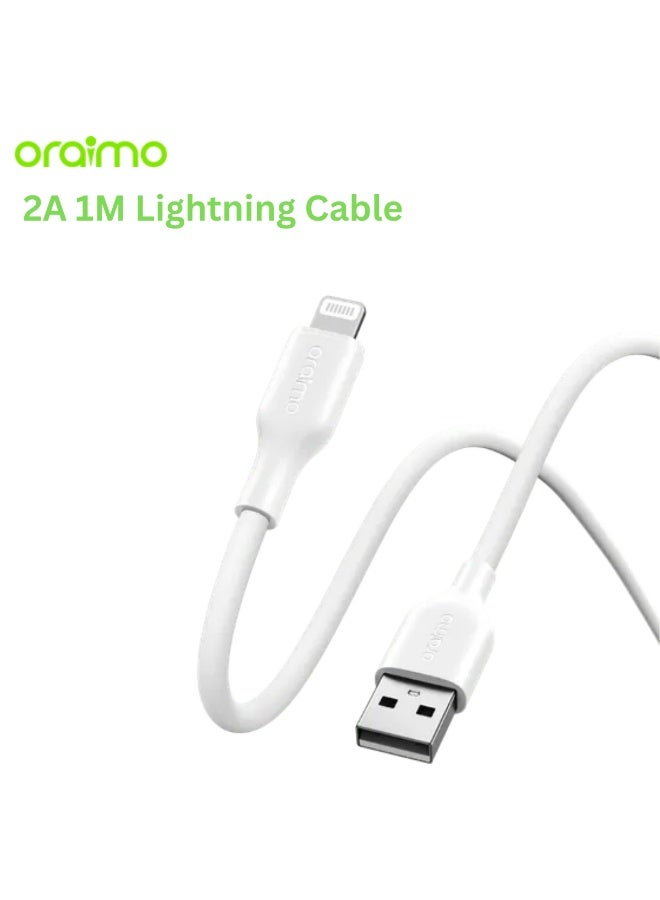 ORAIMO USB to Lightning 2A 1m Cable in Bag - RobustLine White - Image 1