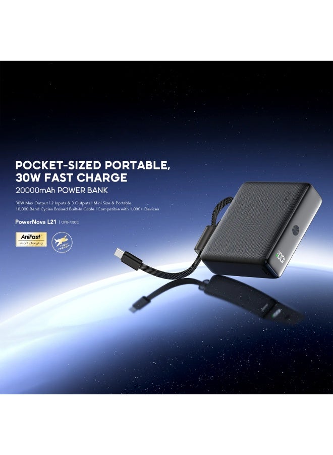 ORAIMO 20000mAh 30w Powerbank - PowerNova L21 Black - Image 2