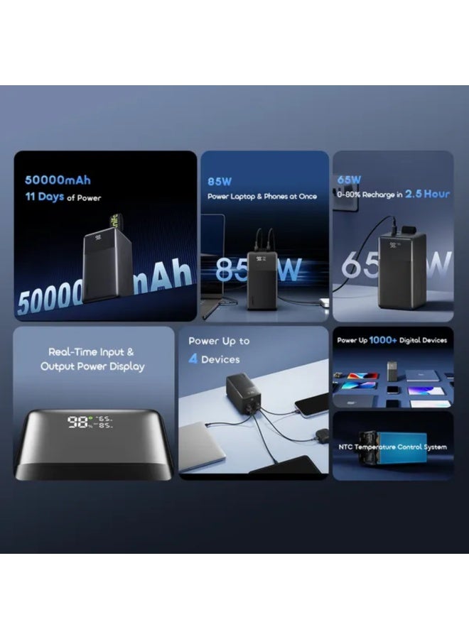 أورايمو ORAIMO 50000mAh 85w Powerbank - PowerJet 501 Black - Image 4