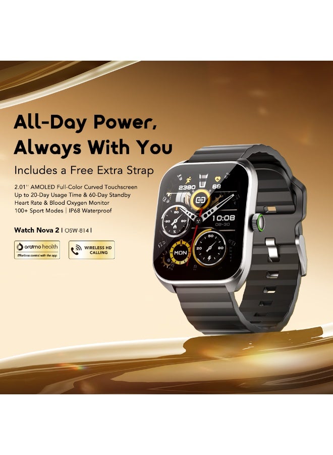 ORAIMO AMOLED Smartwatch - Watch Nova 2 Lite Black - Image 2