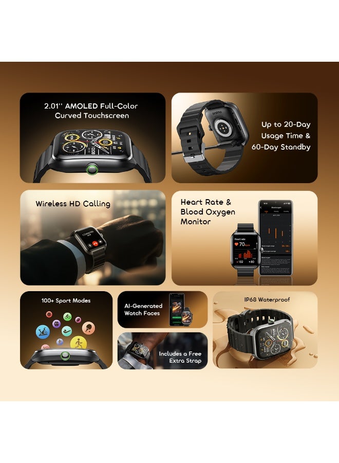 ORAIMO AMOLED Smartwatch - Watch Nova 2 Lite Black - Image 3