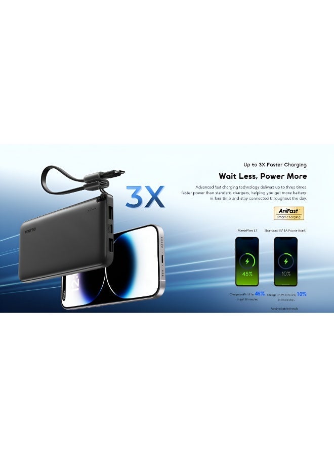 أورايمو ORAIMO 10000mAh Powerbank- PowerFlow L1 Black - Image 4