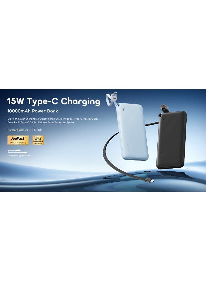 أورايمو ORAIMO 10000mAh Powerbank- PowerFlow L1 Black - Image 2