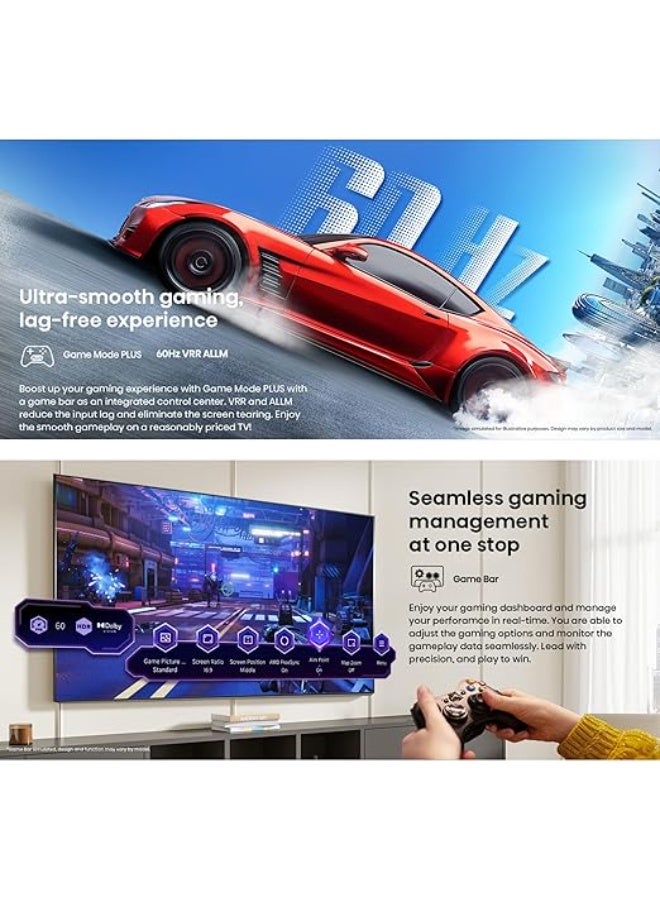 هايسنس تلفاز ذكي QLED 4K من هايسنس بحجم 55 بوصة، 60 هرتز، دولبي أتموس ورؤية، حركة سلسة بالذكاء الاصطناعي وترقية 4K، فيدا، تحكم صوتي. - Image 5