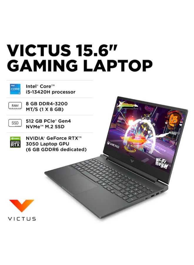 HP Victus 15.6 Inch 144Hz Full HD Gaming Laptop, 13th Gen Intel Core i5 13420H, 8GB RAM, 512 GB SSD, 6GB NVIDIA GeForce RTX 3050 Graphics English Mica Silver - Image 2