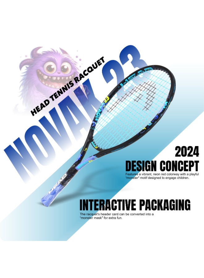 هيد Novak 23 Junior Tennis Racquet for Kids – Lightweight Youth Tennis Racket Inspired by Novak Djokovic, Pre-Strung Frame with Easy Power and Control for Beginner Players Ages 6–8 - Image 4