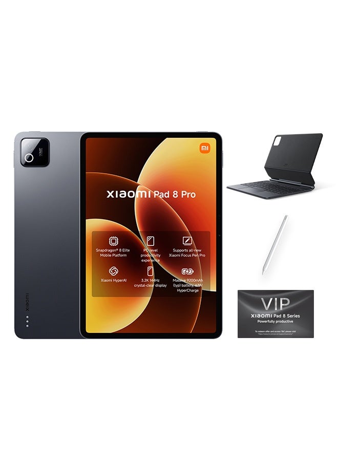 شاومي باد 8 برو رمادي 12 جيجابايت رام 512 جيجابايت واي فاي + قلم ولوحة مفاتيح - مع محول 3 دبابيس - النسخة العالمية - Image 1