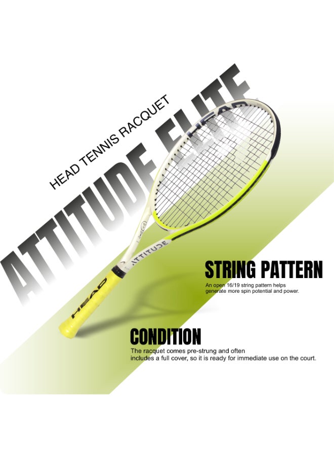 هيد MX Attitude Elite Tennis Racquet, Strung – Lightweight Performance Tennis Racket with Oversize Head, Pre-Strung Strings, Power and Control for Beginner to Intermediate Players - Image 3