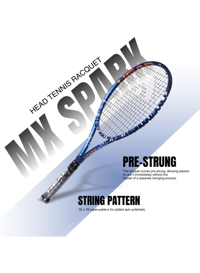هيد مضرب تنس MX Spark Comp - بترولي، مضرب تنس مسبق الشد مع إطار خفيف الوزن، قوة وتحكم للاعبين المبتدئين إلى المتوسطين - Image 3