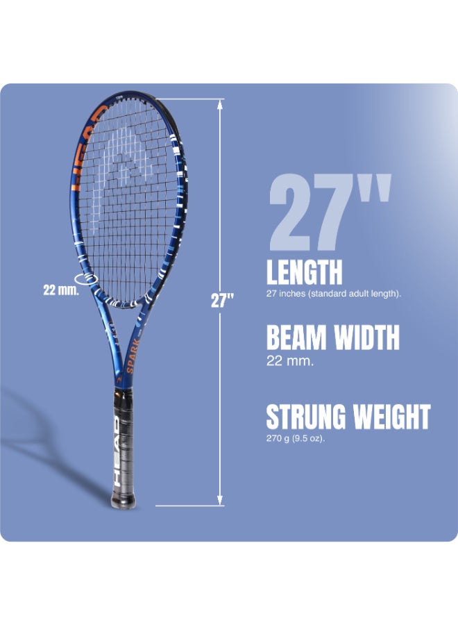 هيد مضرب تنس MX Spark Comp - بترولي، مضرب تنس مسبق الشد مع إطار خفيف الوزن، قوة وتحكم للاعبين المبتدئين إلى المتوسطين - Image 4