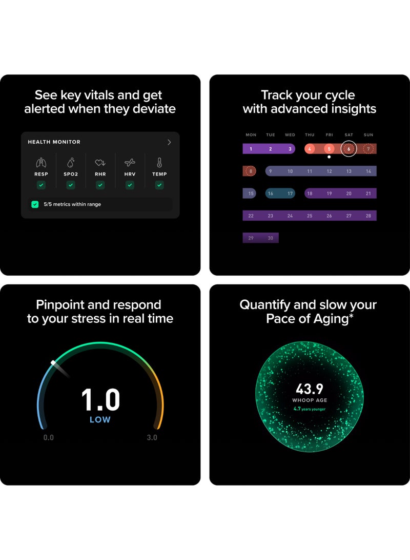 وهووب مجدد - بيك - عضوية لمدة 12 شهر - 5.0 جهاز قابل للارتداء للصحة واللياقة البدنية - متتبع النشاط والنوم على مدار 24/7 مع معدل ضربات القلب - Image 2