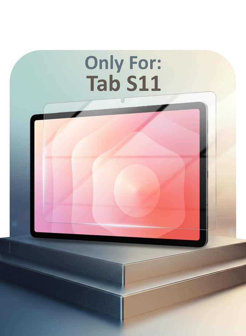 MARGOUN Screen Protcetor For Samsung Galaxy Tab S11 , Scratch and Shatter Resistant , Anti Bubble Glass ,Tempered Glass - Clear - Image 1