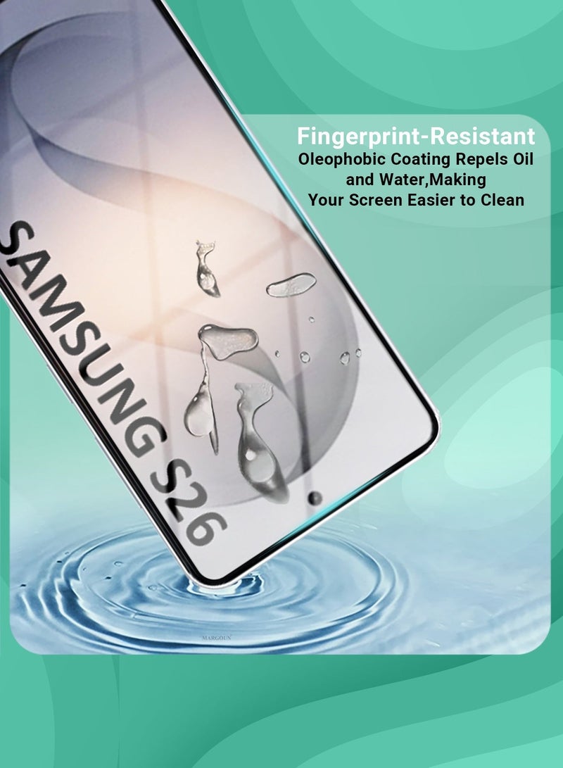 MARGOUN For Samsung Galaxy S26 Tempered Glass Screen Protector - Ultra Clear & Scratch Resistant - Bubble-Free Easy Installation- 3D Clear - Image 5