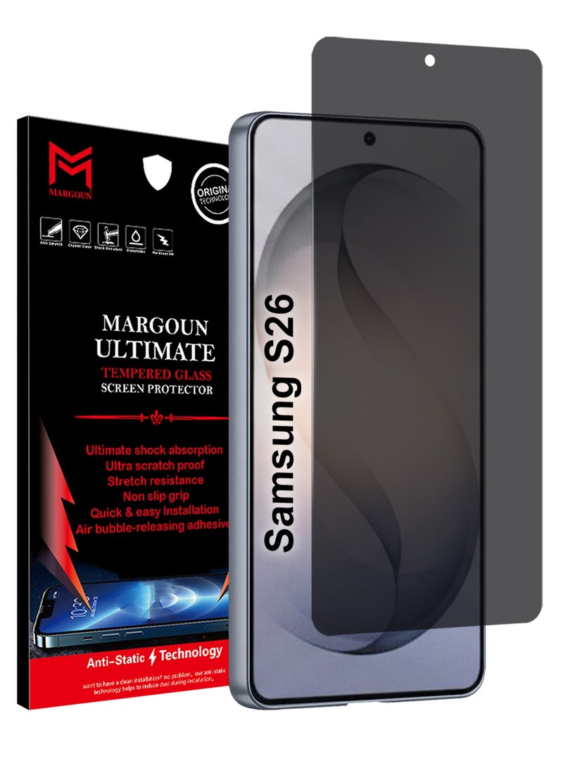 مارجون For Samsung Galaxy S26 Tempered Glass Screen Protector - Ultra Clear & Scratch Resistant - Bubble-Free Easy Installation - Privacy - Image 1