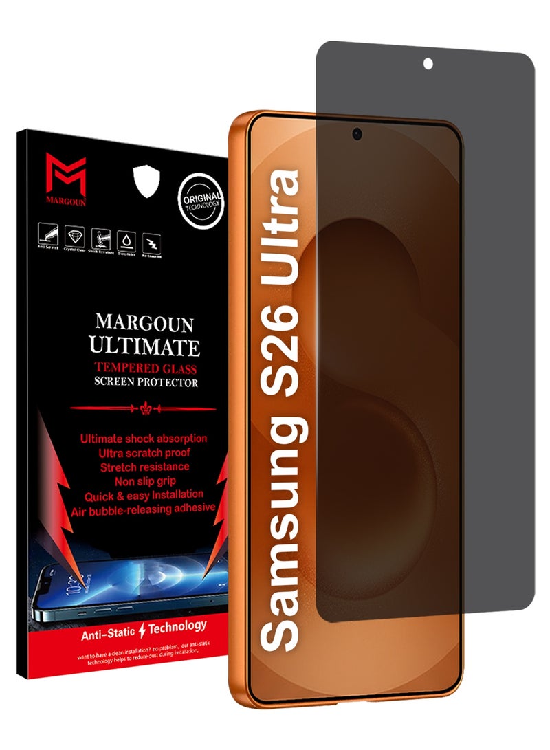 مارجون For Samsung Galaxy S26 Ultra Tempered Glass Screen Protector - Ultra Clear & Scratch Resistant - Bubble-Free Easy Installation - Privacy - Image 1