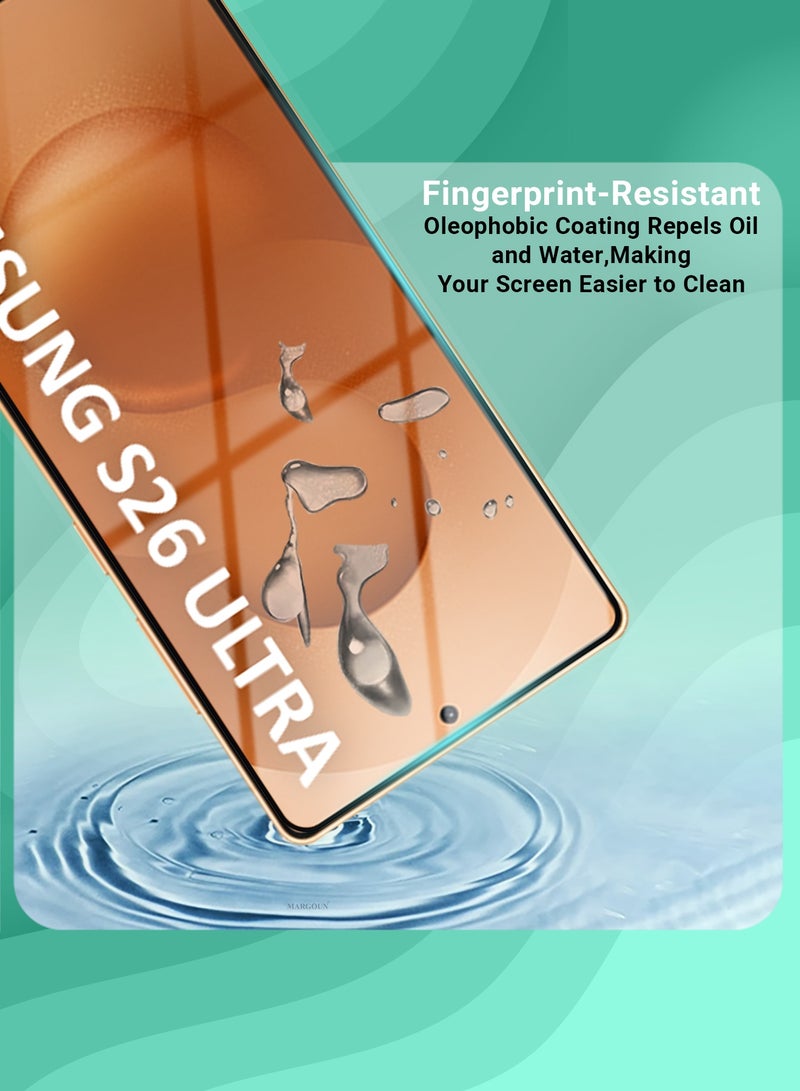 MARGOUN For Samsung Galaxy S26 Ultra Tempered Glass Screen Protector - Ultra Clear & Scratch Resistant - Bubble-Free Easy Installation- 3D clear - Image 5