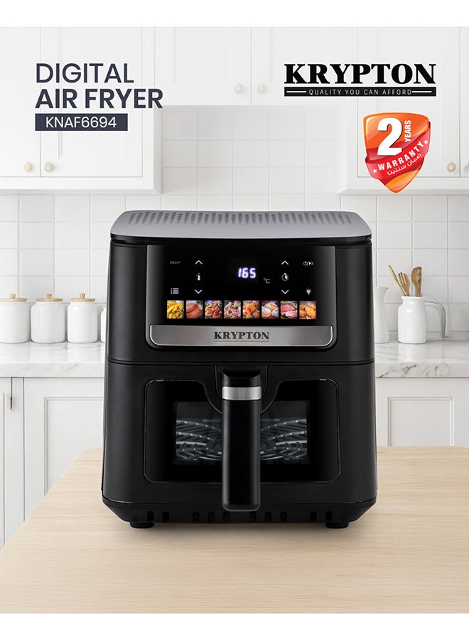 Krypton 6.5L Digital Air Fryer KNAF6694 | Oil-Free Cooking, 8 Preset Programs, Vortex Technology, Adjustable Temperature & Timer, Non-Stick Pot, 1700W | Black,  2-years warranty. 6.5 L 1700 W KNAF6694 black - Image 1