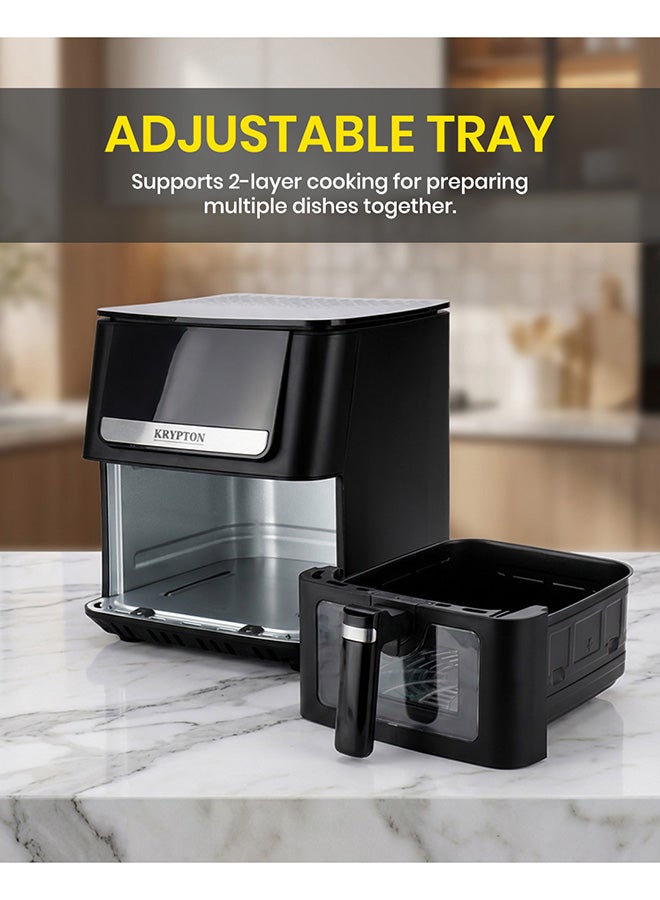 Krypton 6.5L Digital Air Fryer KNAF6694 | Oil-Free Cooking, 8 Preset Programs, Vortex Technology, Adjustable Temperature & Timer, Non-Stick Pot, 1700W | Black,  2-years warranty. 6.5 L 1700 W KNAF6694 black - Image 4