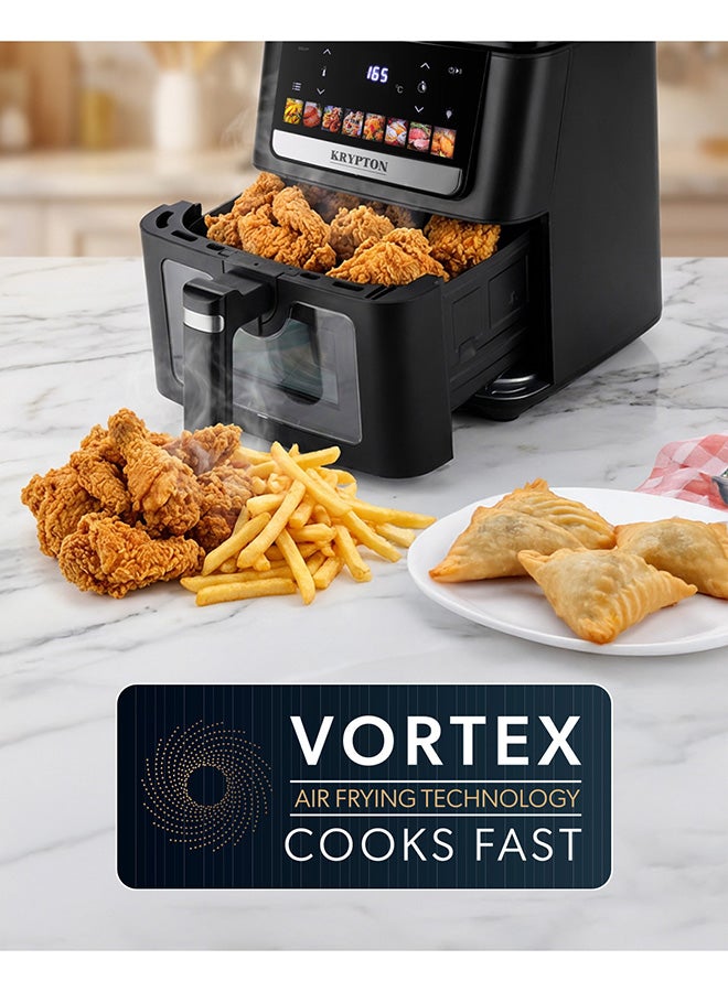 Krypton 6.5L Digital Air Fryer KNAF6694 | Oil-Free Cooking, 8 Preset Programs, Vortex Technology, Adjustable Temperature & Timer, Non-Stick Pot, 1700W | Black,  2-years warranty. 6.5 L 1700 W KNAF6694 black - Image 3