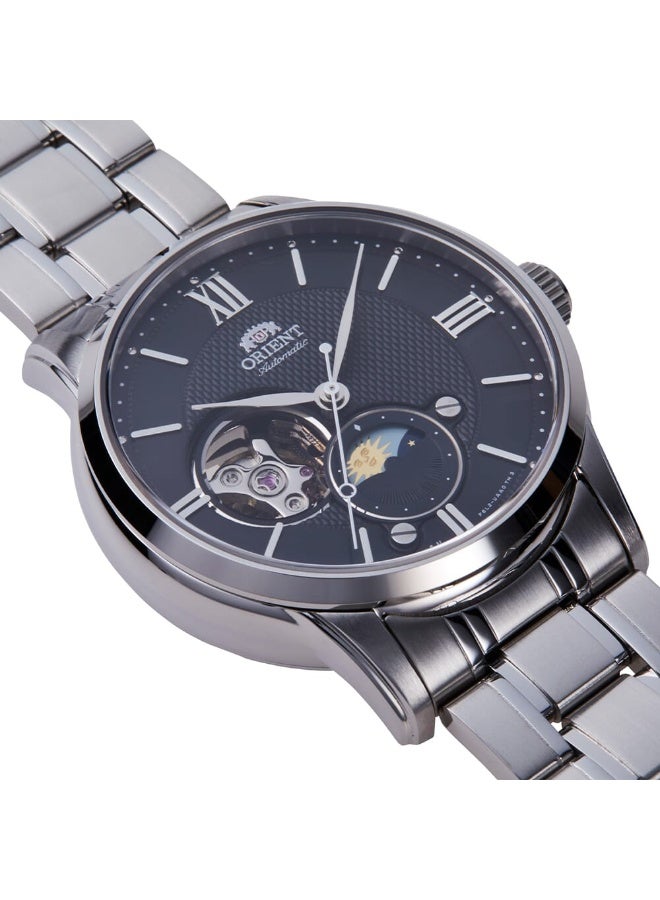 ORIENT Men's Orient Classic Sun and Moon Open Heart Automatic RA-AS0008B30B - Image 2