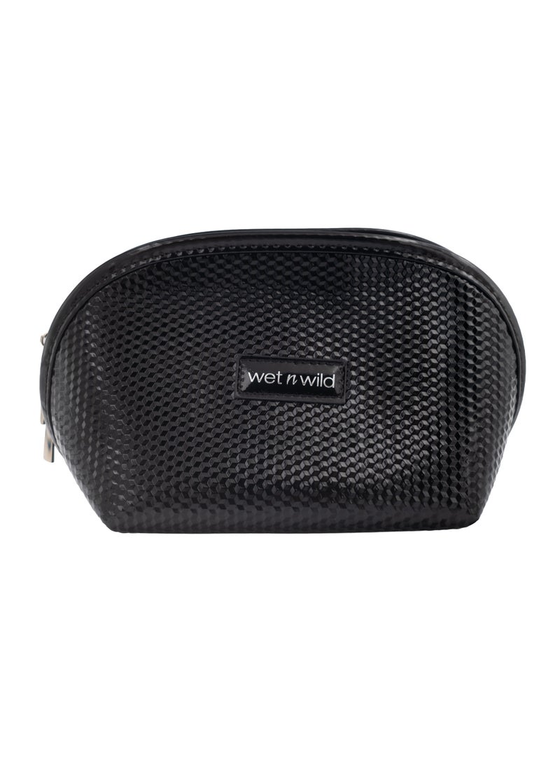 WNW PVC Leather-  Black Pouch + Silver Logo PG-340-2