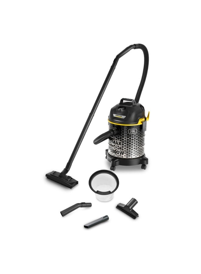 KARCHER DVAC 1800 Dry Vacuum Cleaner – 1800W Powerful Suction, 20 L Large Dust Tank, Adjustable Suction & Blower Function, Long Cable & Multifunction Nozzles - 20 L 1800 W 1.723-974.0 black - Image 1
