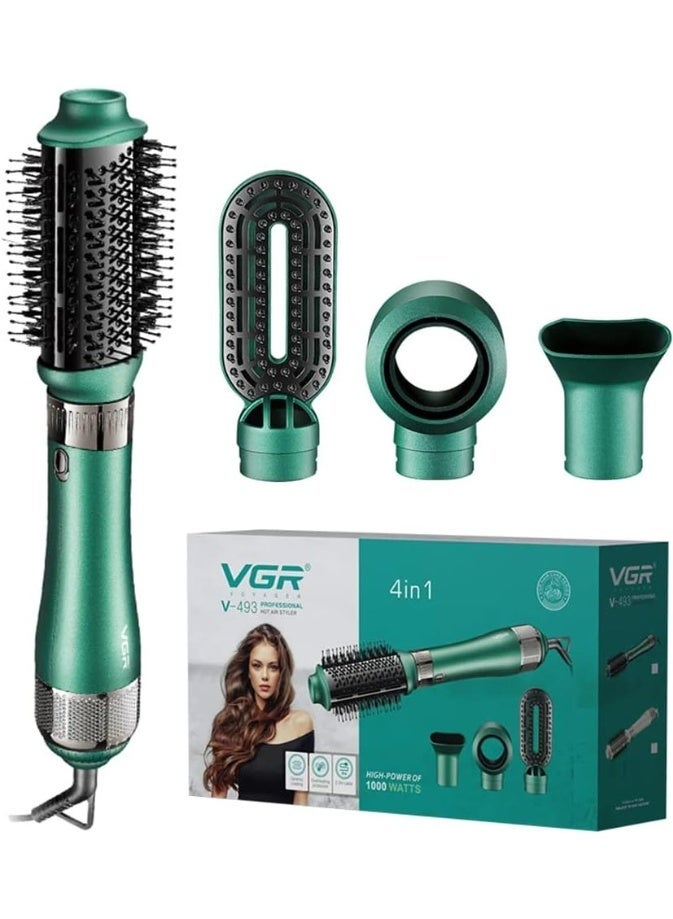 Vgr V-493 Professional 4In1 Hot Air Styler With Ceramic Coating & Overheating Protection Technology (High Power Of 1000 Watts, Green) - Image 1