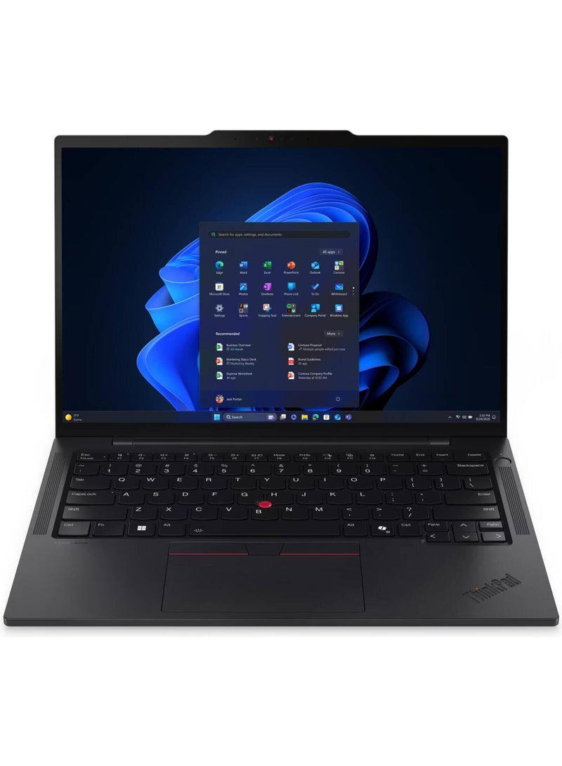 لينوفو لابتوب ThinkPad T14s الجيل السادس، شاشة 14" WUXGA IPS 60Hz، معالج Intel Core Ultra 5 225U، 16GB RAM، 512GB SSD، رسومات Intel، لوحة مفاتيح إنجليزية، Windows 11 Pro، لون أسود إكليبس - Image 1