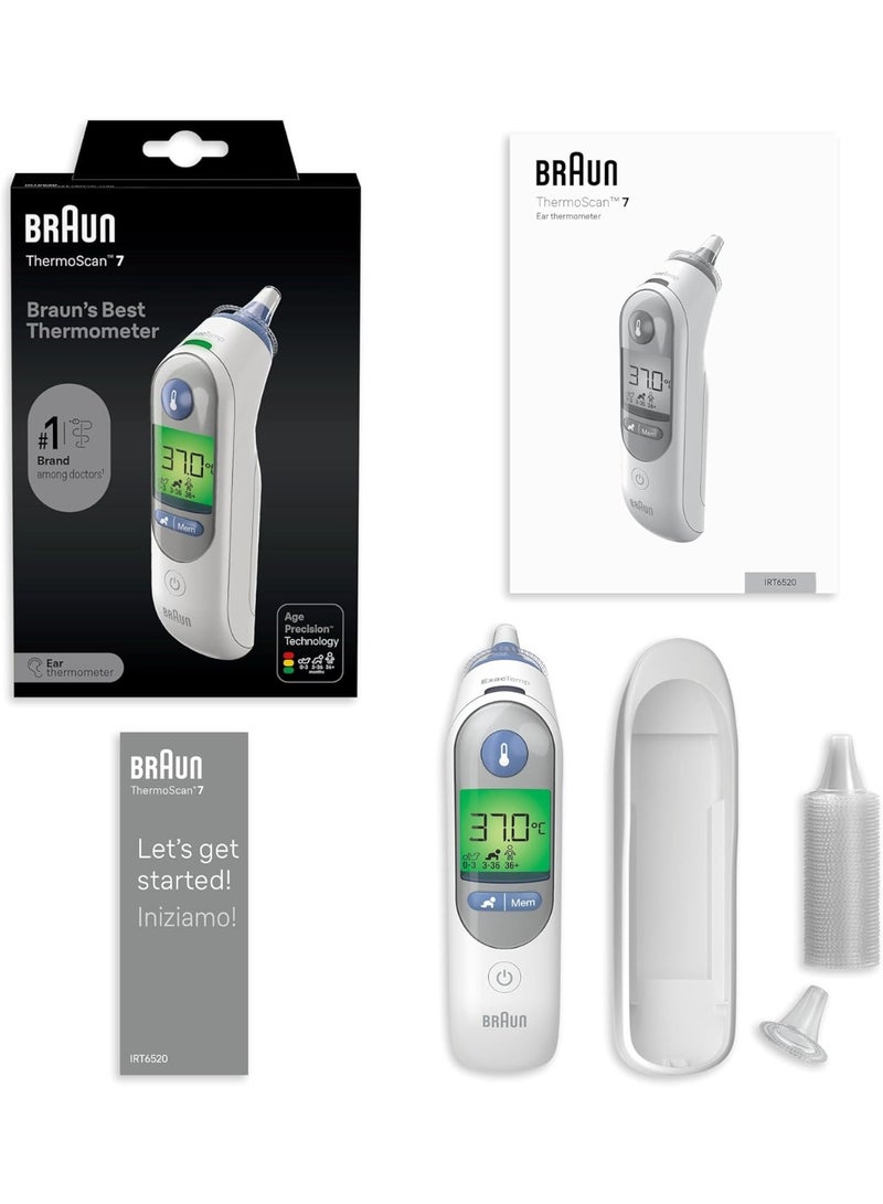 Braun ThermoScan 7, Ear Thermometer, Age Precision with Colour Coding - IRT 6520 White - Image 2