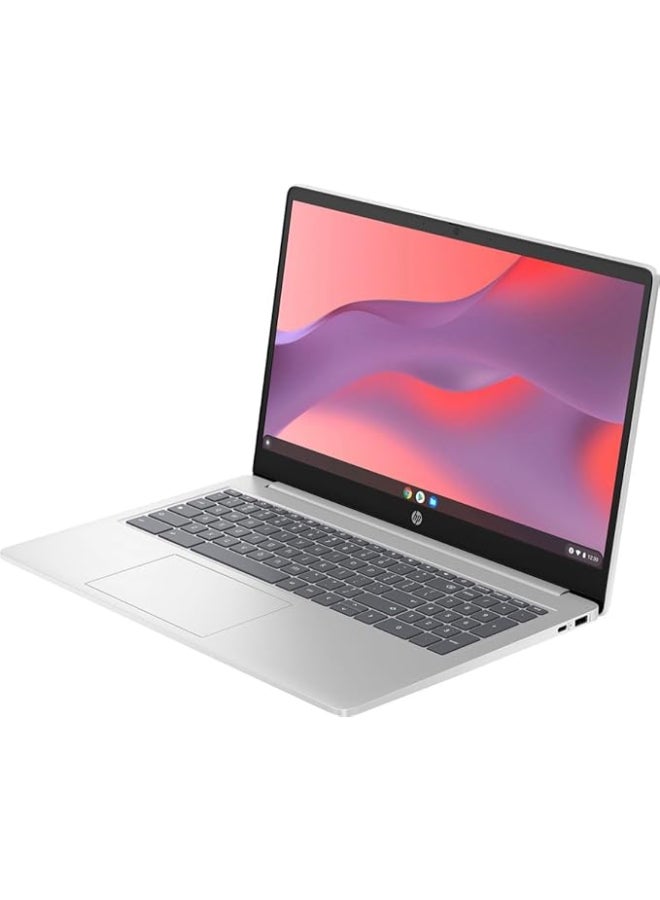 HP أحدث لابتوب Chromebook بشاشة 15.6 بوصة HD، مع معالج Intel N200، 8 جيجابايت RAM، 64 جيجابايت eMMC + 64 جيجابايت بطاقة، كاميرا ويب، واي فاي، اجتماع زوم، بلوتوث، USB-A&C، نظام تشغيل Chrome - JVQ MP، سعة تخزين مضاعفة - Image 2
