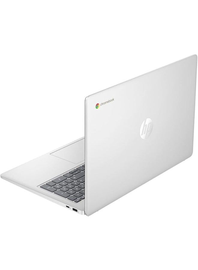 HP أحدث لابتوب Chromebook بشاشة 15.6 بوصة HD، مع معالج Intel N200، 8 جيجابايت RAM، 64 جيجابايت eMMC + 64 جيجابايت بطاقة، كاميرا ويب، واي فاي، اجتماع زوم، بلوتوث، USB-A&C، نظام تشغيل Chrome - JVQ MP، سعة تخزين مضاعفة - Image 4
