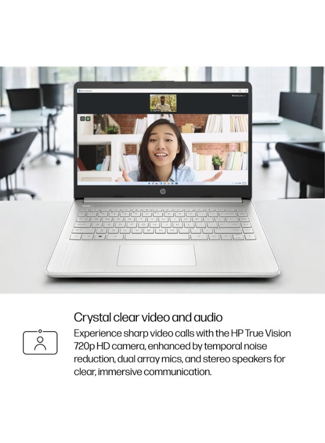 HP 14-dq6011dx Laptop 2025 Intel® Pentium N150 up to 3.60 GHz, 4GB RAM, DDR4  128GB UFS SSD , 14" HD Display, Intel UHD Graphics,  English Keyboard Windows 11 Home S English Natural Silver - Image 4