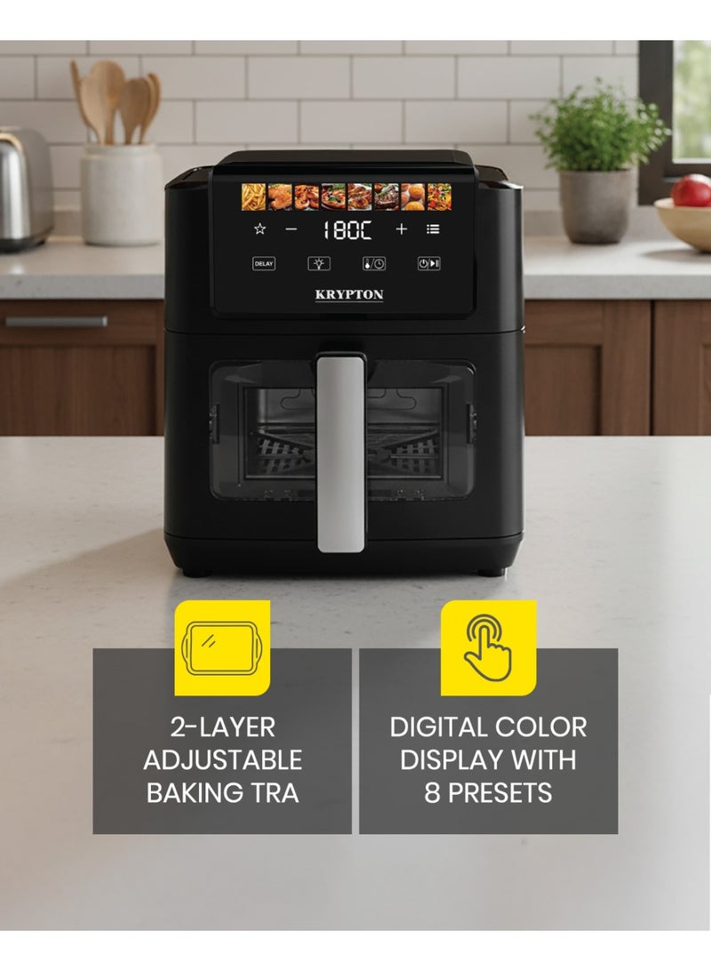 Krypton Digital Air Fryer with  Vortex Technology | Display With Touch Screen |8 Preset Cooking Modes| 60-Min Timer | Double Heating Air Fryer -5L , 1800W | KNAF6706 5 L 1800 W KNAF6706 black - Image 5