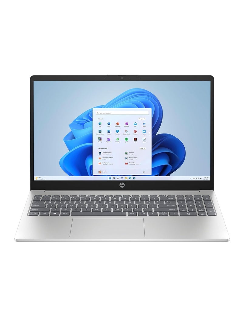 HP Laptop 15 FD0173WM 15.6 inch FHD LED Display Intel Core i7 1255U Processor 8 GB RAM 512 GB SSD Intel Iris XE Graphics Window 11 Silver - Image 1