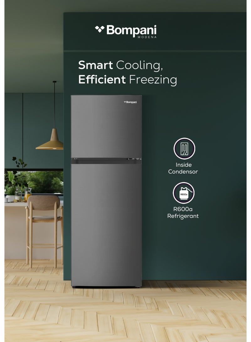 Bompani Double Door No-Frost Refrigerator 265L Gross / 188L Net Capacity, Electronic Temp Control, Multi Air Flow - (1 Year Warranty) BR265SS grey - Image 4