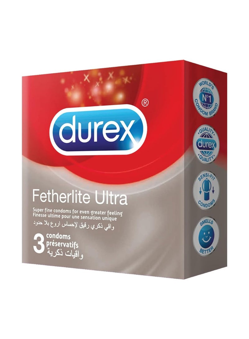 دوريكس Invisible Thin Featherlight Ultra and Bigger Me Latex Lubricant Condoms 3 pieces per pack - Image 3