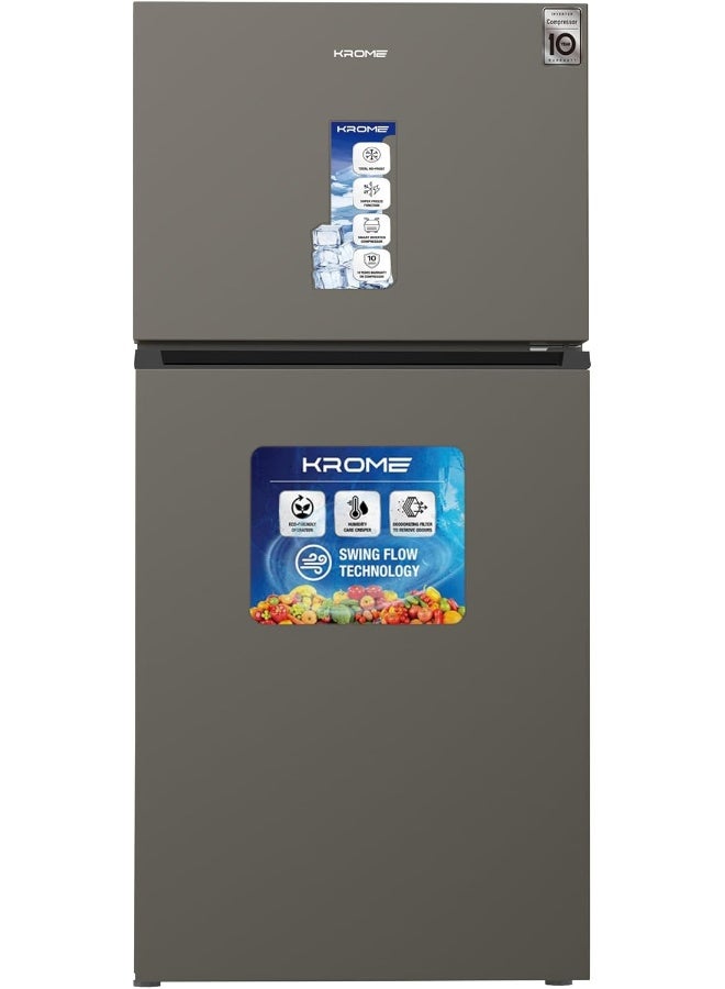 كروم ثلاجة كروما 800 لتر ذات بابين 606 لتر صافي مع ضاغط عاكس | بدون تجمد كلي | نظام تبريد بتدفق هواء 360° | تجميد فائق | كفاءة في استهلاك الطاقة، فضي داكن | KR-REF800TI - Image 1