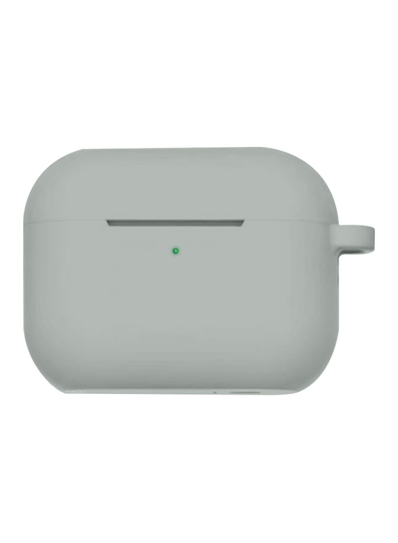 MARGOUN Compatible With AirPods Pro 3 (3rd Generation) 2025 Case Cover Silicone Protective with Keychain – Shock-Resistant And Anti-Scratch- Grey grey - Image 2