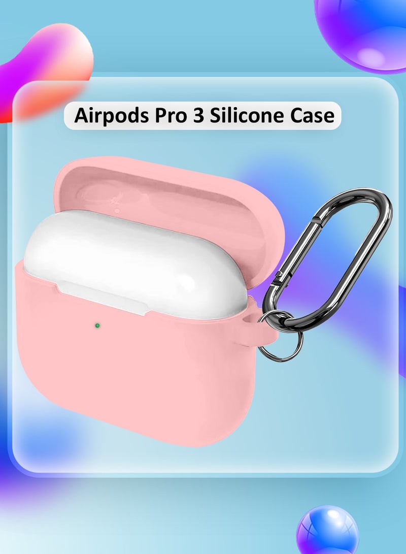 MARGOUN Compatible With AirPods Pro 3 (3rd Generation) 2025 Case Cover Silicone Protective with Keychain – Shock-Resistant And Anti-Scratch- Pink pink - Image 1