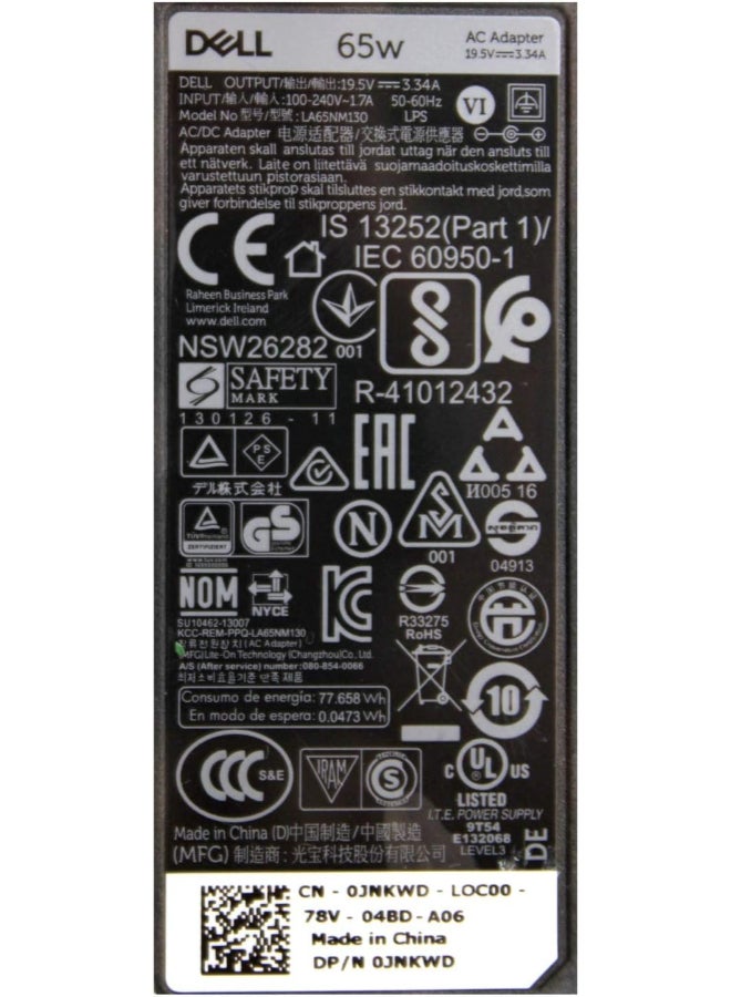 ديل Renewed - 65W Slim Power AC Adapter Charger for Latitude 7380 7480 7490 5480 5490 black - Image 5