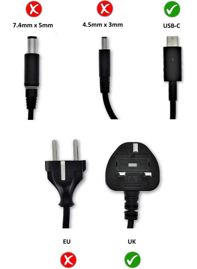 ديل Renewed - Latitude 65W USB-C Power Adapter Charger for Models 3400, 3500, 7200 2-In-1, 7300, 7400 black - Image 5