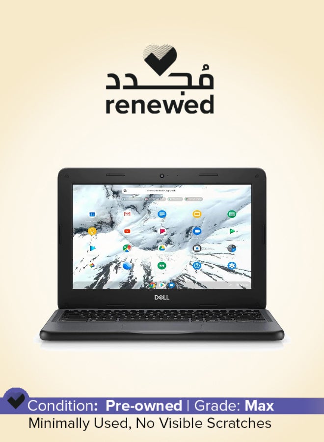 ديل Renewed - Chromebook 3100 Laptop With 11.6-Inch HD Display,Celeron N4020 Processor/Dual Core/4GB RAM/16GB SSD/Chrome OS black - Image 1