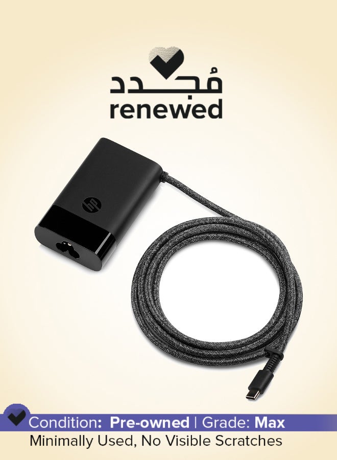 HP Renewed - 65W USB-C Laptop Charger Black - Image 1