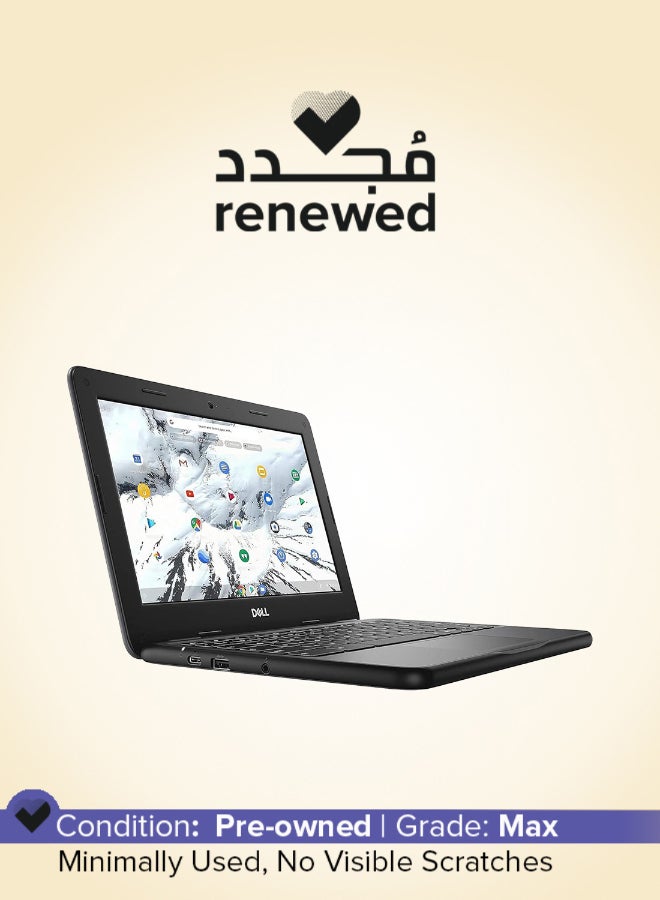 ديل Renewed - Chromebook 3100 Laptop With 11.6-Inch Full HD Display,Celeron N4020 Processor/Dual Core/4GB RAM/32GB eMMC/Chrome OS Black - Image 1
