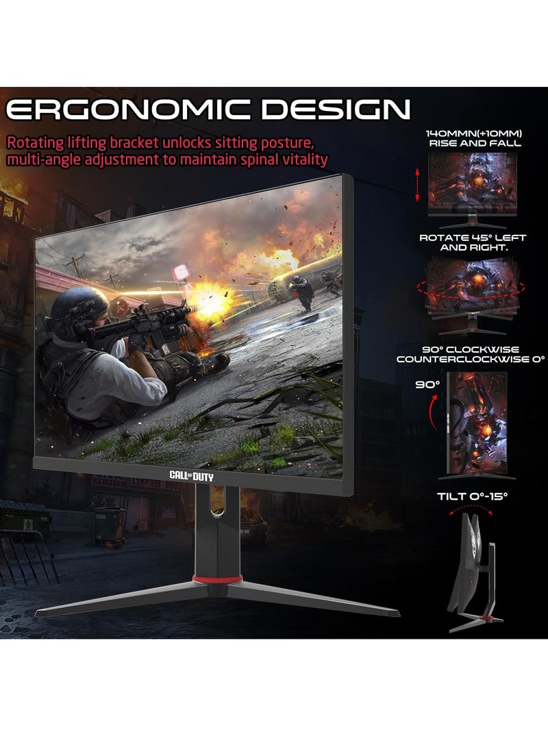 جايم أون مجدد - شاشة كمبيوتر للألعاب بحجم 27 بوصة من Call Of Duty (1920x1080) IPS سريع، FHD 1080P، معدل تحديث 180Hz، زمن استجابة 0.5ms، LED، HDMI 2.1، شاشة عريضة 16:9 مع قاعدة قابلة للتعديل (تدعم VRR و PS5) ‎COD27FHD180IPS - Image 5