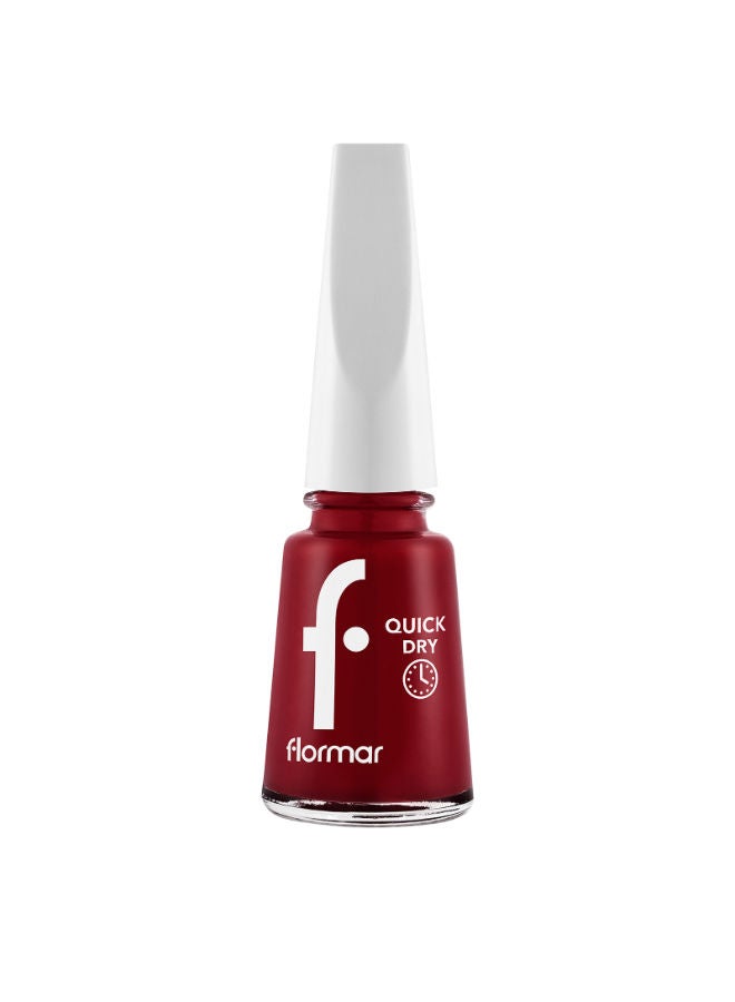 flormar Quick Dry Nail Enamel 06 Fiery Red - Image 1