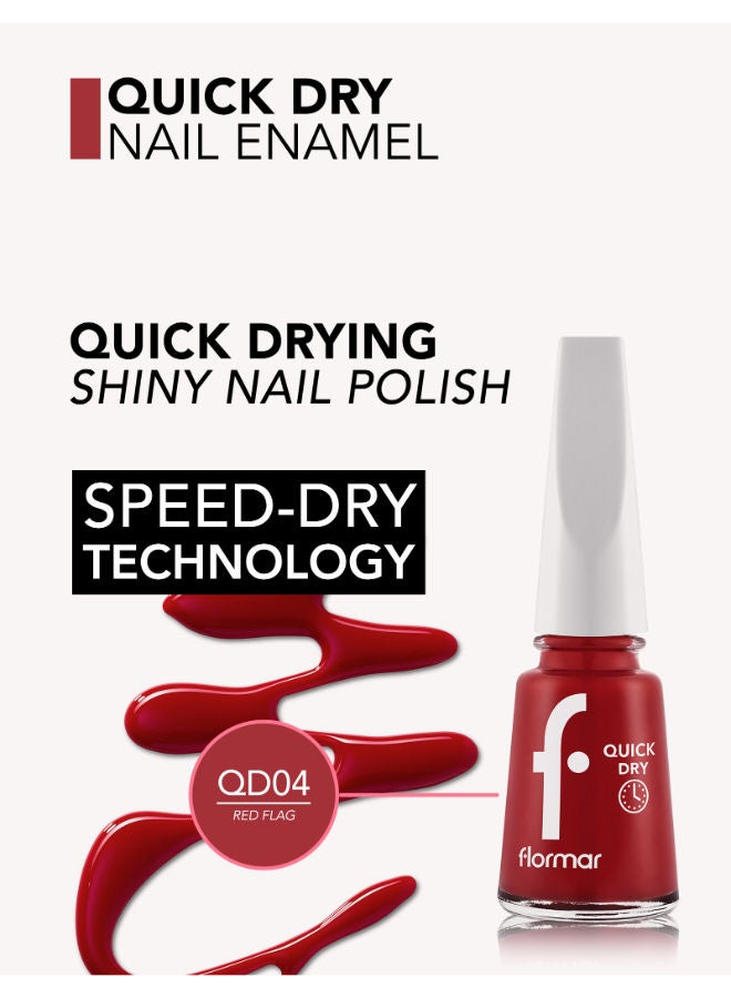 flormar Quick Dry Nail Enamel 04 Red Flag - Image 3