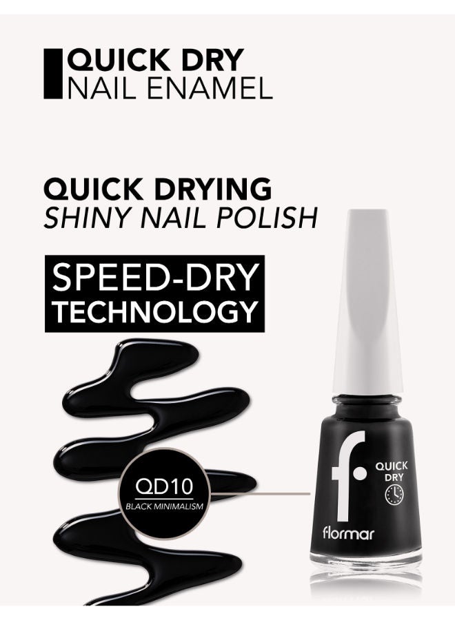 فلورمار Quick Dry Nail Enamel 10 Black Minimalism - Image 3
