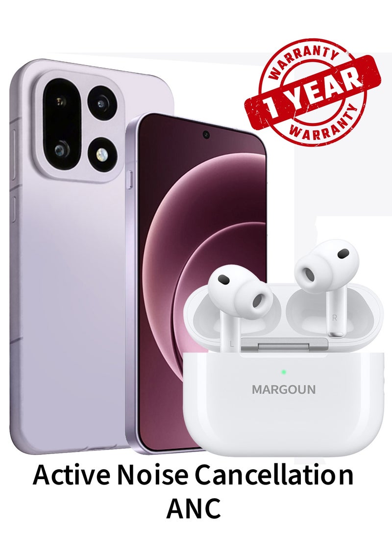 مارجون Wireless Earbuds Pro 2 (2rd Generation) 2022 with Active Noise Cancelation ANC , Adaptive Transparency and 30-Hour Battery Life for One Plus 15 - White White-OP15 - Image 1