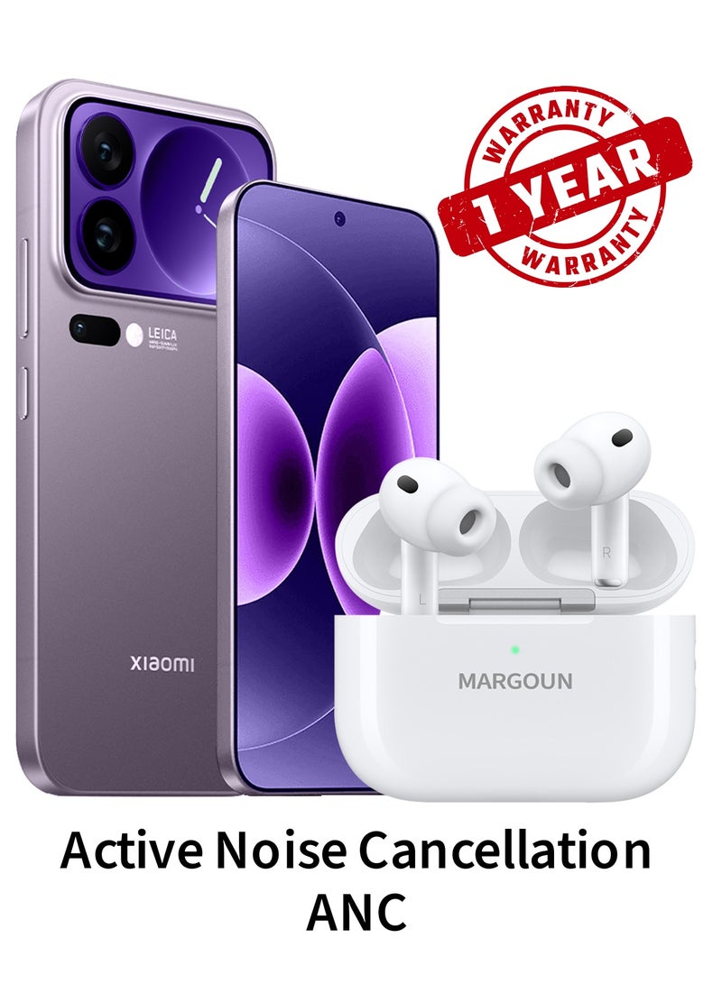 MARGOUN Wireless Earbuds Pro 2 (2rd Generation) 2022 with Active Noise Cancelation ANC , Adaptive Transparency and 30-Hour Battery Life for Xiaomi 17 Pro Max - White White-X17PM - Image 1